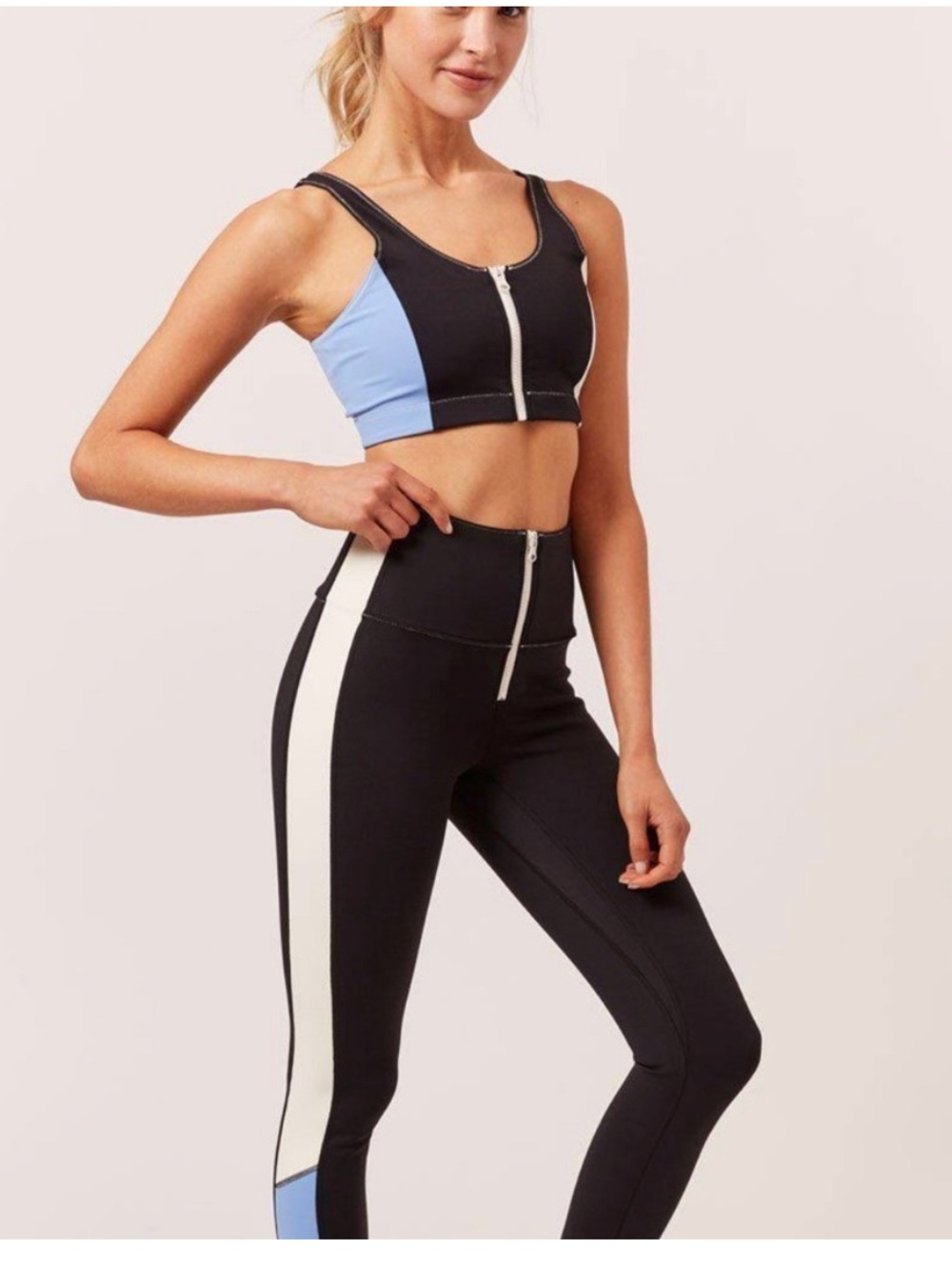 NWT Bandier X Solid & Striped High Tide Workout Set | Size Small
